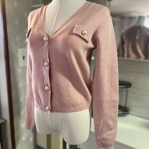 *flawed* Pink Button-Up Women's Sweater